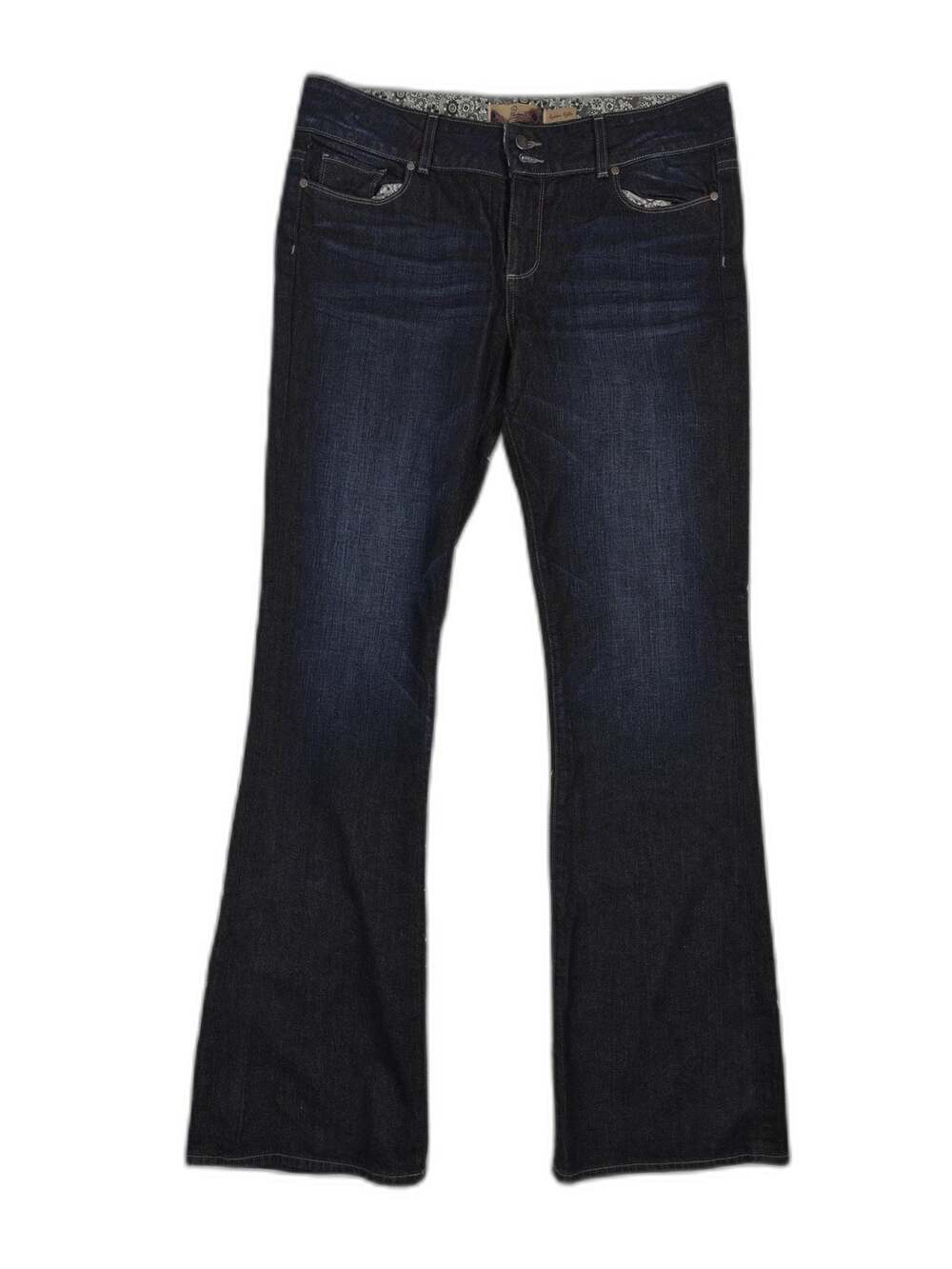 Womens Paige Hidden Hills Bootcut Jeans Dark Blue Size 32